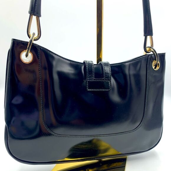 Auth Vtg GUCCI Black Patent Leather Jackie Bag - Picture 6 of 15